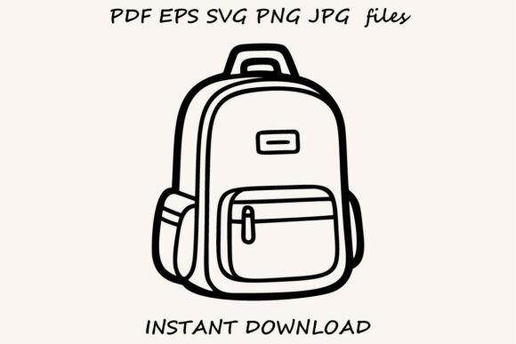 Backpack Outline – School Bag Clipart for Creative Projects
