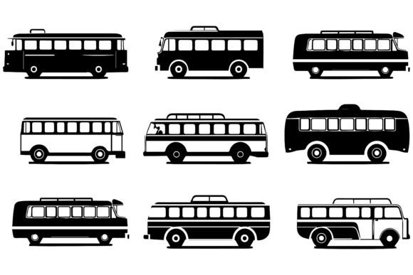 Black Silhouette on a Bus Vector: A Versatile Design Element for Modern Creators