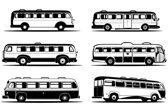 Hand Drawn Bus Vector Set for Creative Projects