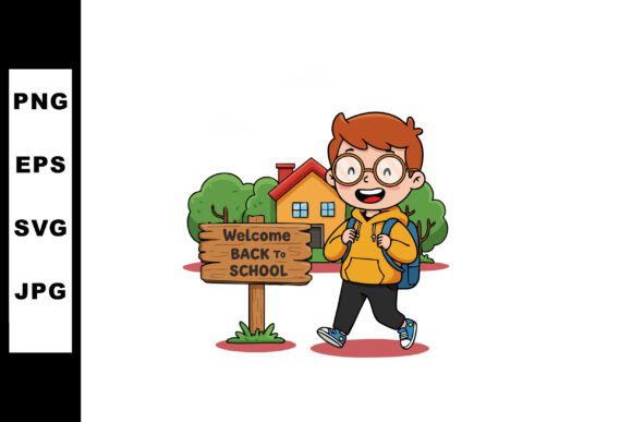 Happy Schoolboy Walking to School with B: A Symbol of New Beginnings and Creative Inspiration