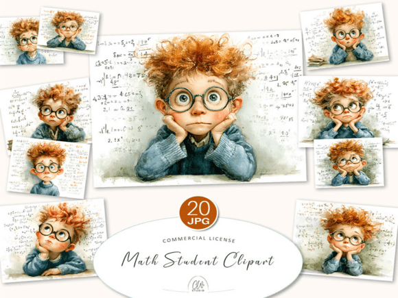 Math Student Watercolor Set: A Playful Resource for Educational and Creative Projects