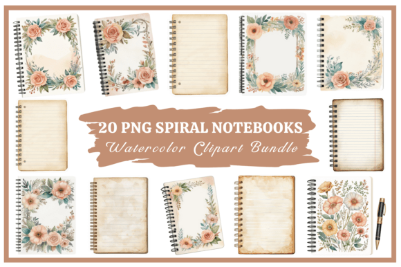 Spiral Notebook Watercolor Clipart Pack: A Creative Resource for Educators and Designers