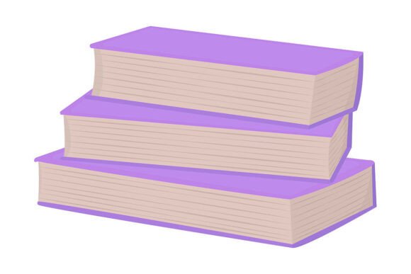 Stack of Three Purple Books