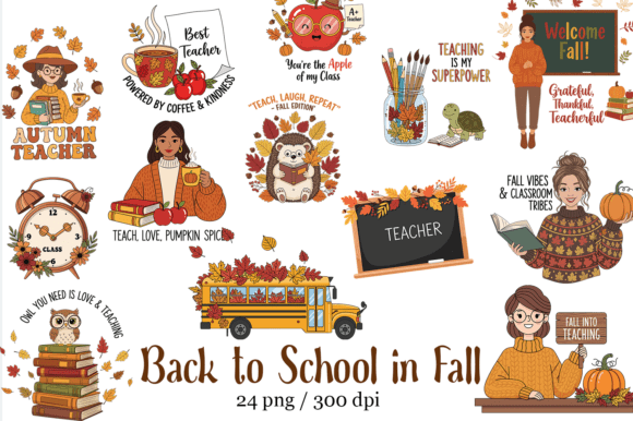 Teacher Fall Clipart Bundle: A Cozy Autumn Resource for Classroom and Creative Projects