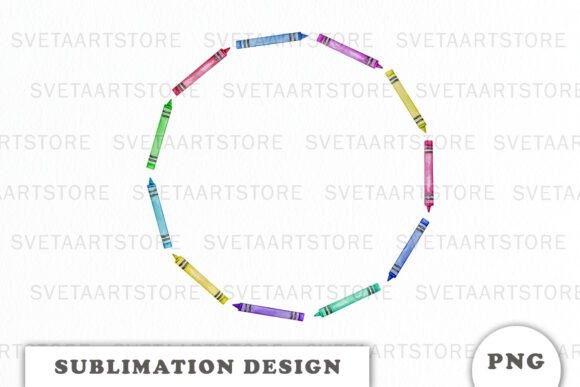 Watercolor Colorful Crayons Frame Png: A Versatile Design Resource for Creative Projects