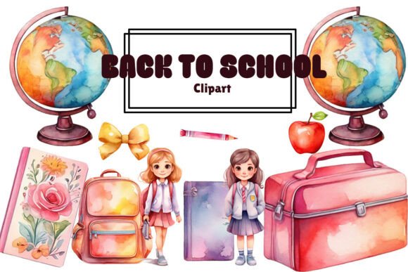 Watercolor School Clipart: A Sweet Addition to Your Creative Projects