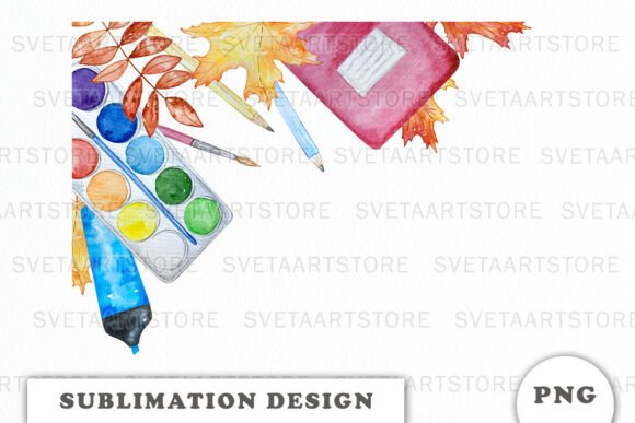 Watercolor School Supplies Frame Png: A Versatile Design Resource for Creative Projects